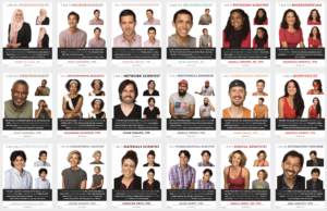 posters and stories - images of people and their job titles